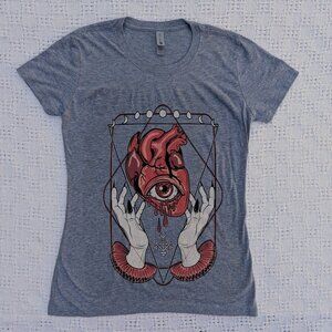 Next Level T-Shirt Women's Custom Print Bleeding Heart Halloween Size M